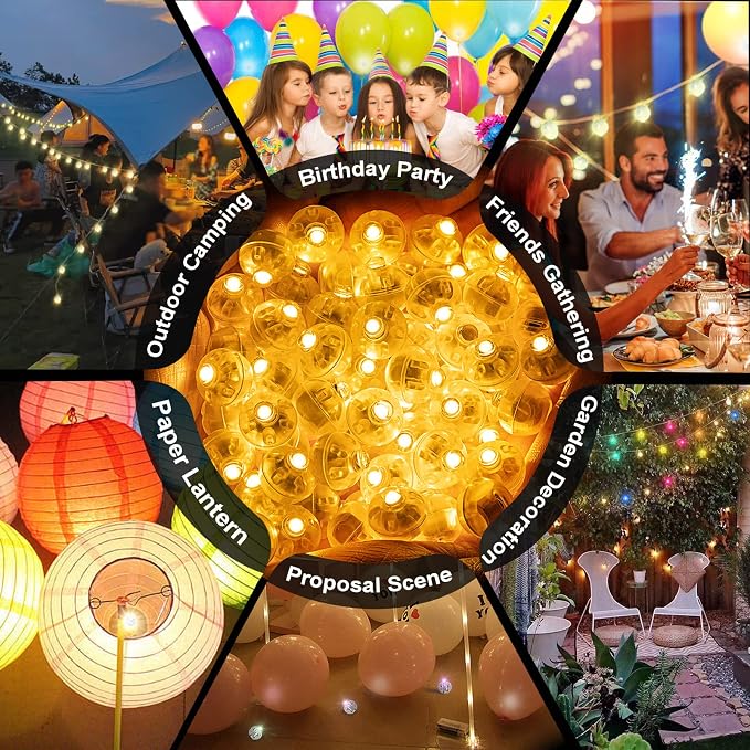 200pcs Yellow LED Balloon Light, Tiny Led Lights Round LED Ball Lamp - Image 6