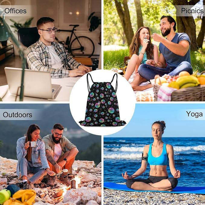 Yoga Drawstring Bag Gym Sackpack String Backpack Waterproof - Image 6