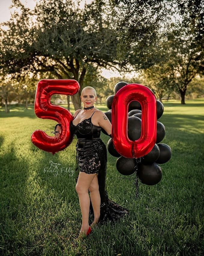 30 Balloon Number 40 Inch Red Balloons - Image 4