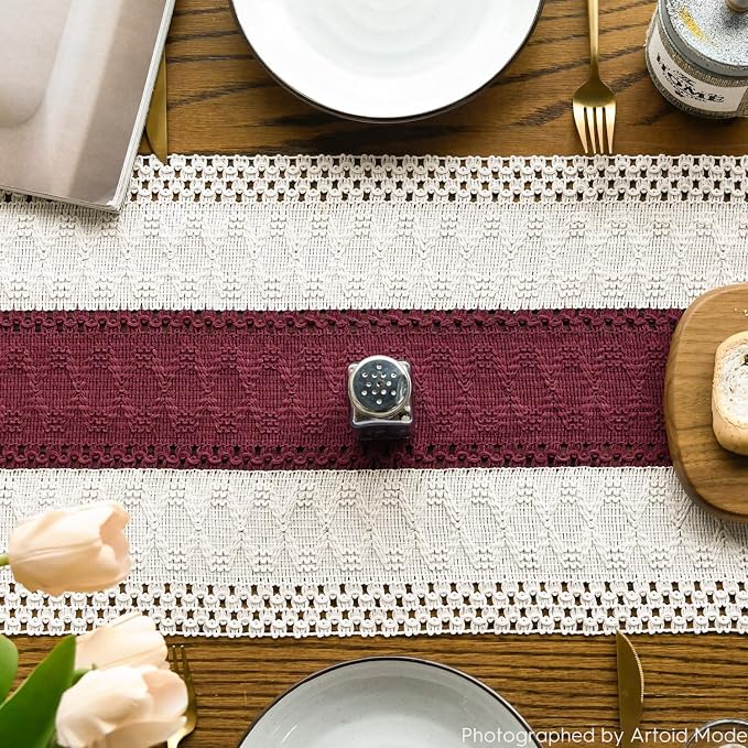 Artoid Mode Red Farmhouse Rustic Christmas Table Runner 12x72 Inch | Seasonal - Image 3