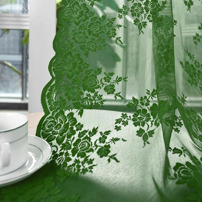 Kotile Emerald Green Sheer Curtains - Image 7