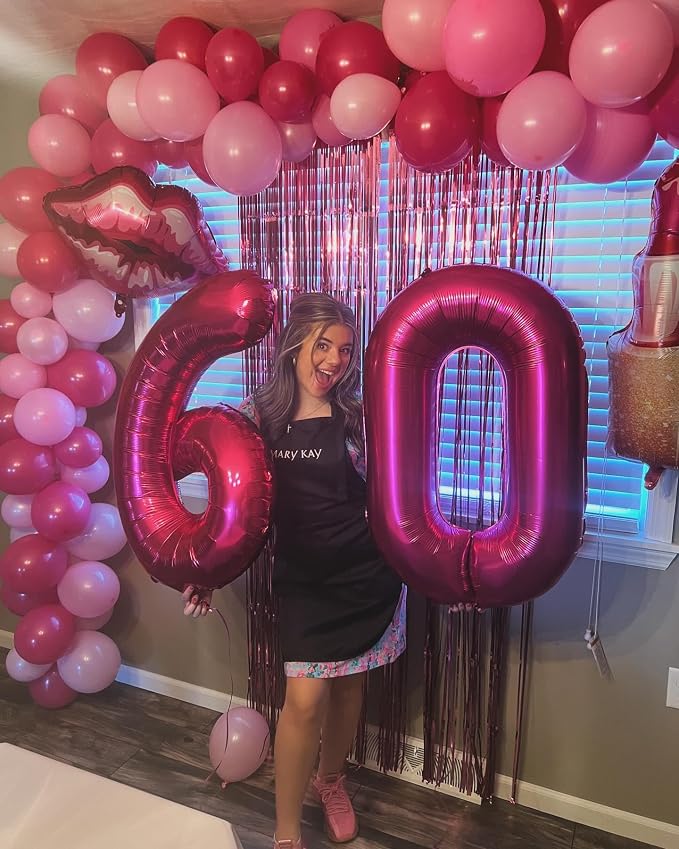 Hot Pink Number 6 Balloon 40 Inch, 6th Birthday Decorations Men Women | Foil - Image 2