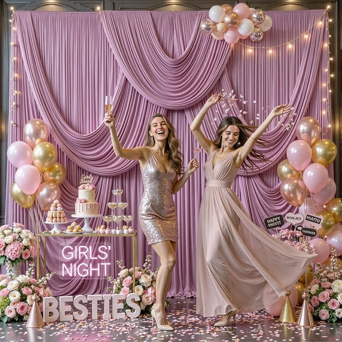 4 Panels Dusty Pink Backdrop Curtains - Image 2