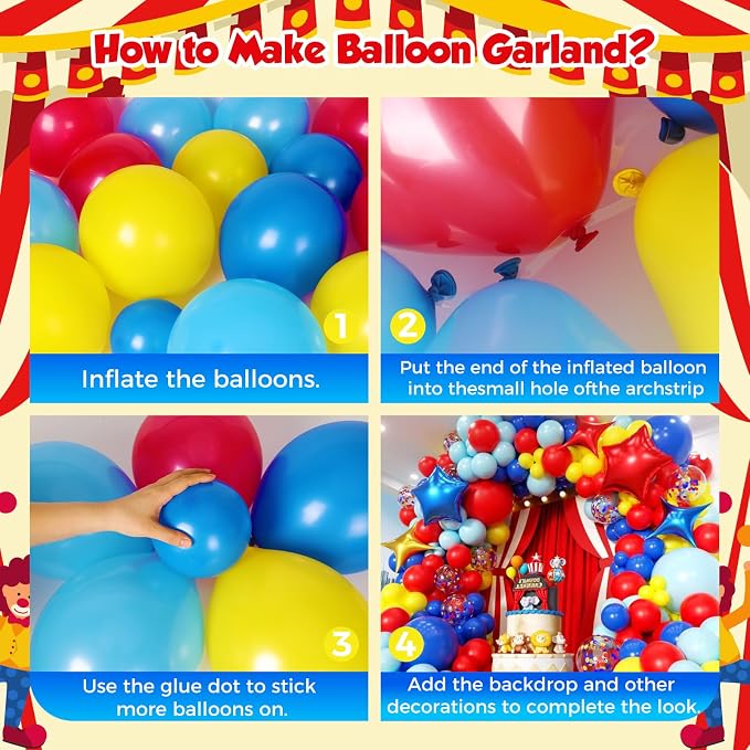 Carnival Circus Balloon Garland Arch Kit 153pcs - Image 3