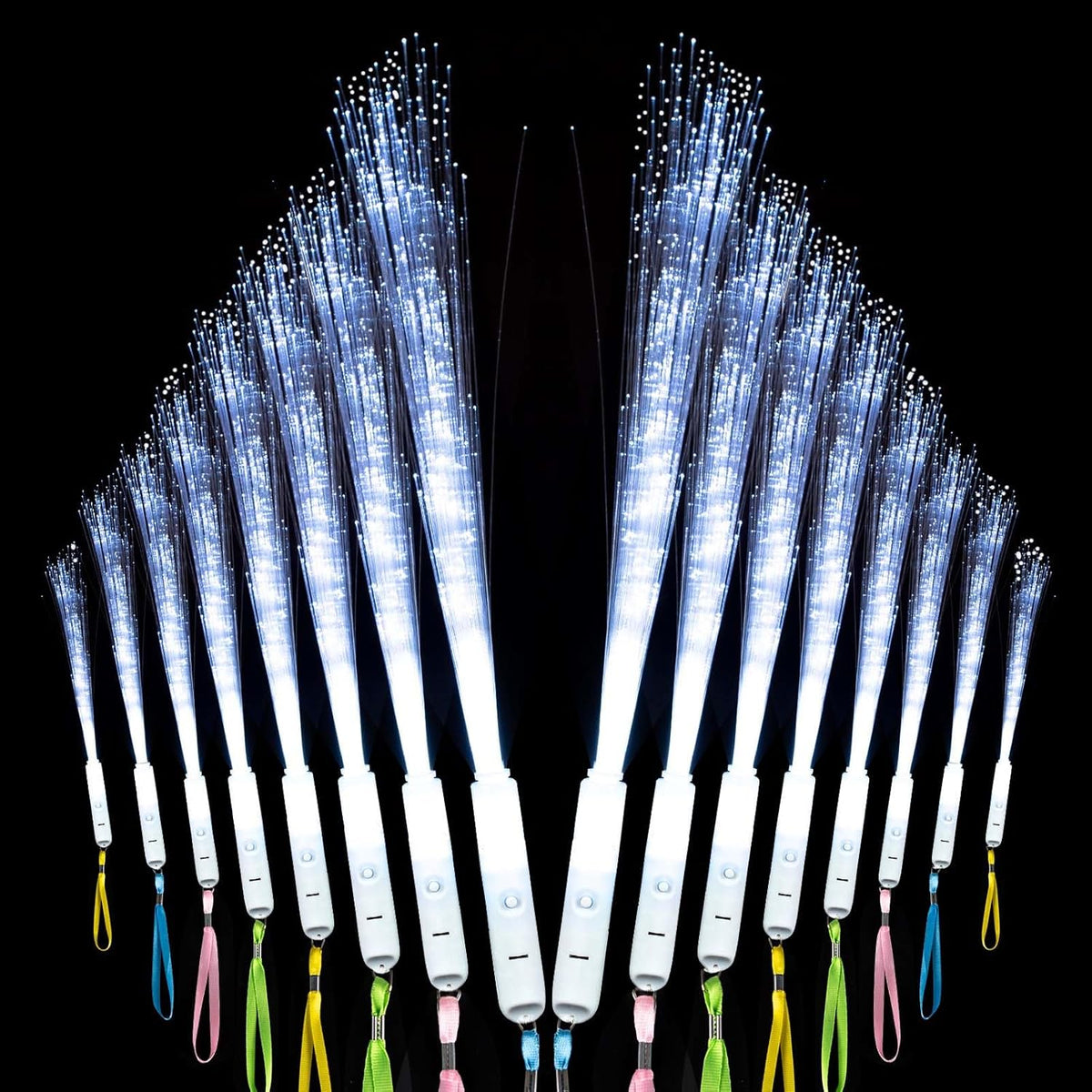 25 Pcs White Fiber Optic Wands,3 Models Wedding Sparklers,Glow Sticks Light up Sticks Led Light Wands Fit Wedding Bridal Shower Birthday Valentine's Day