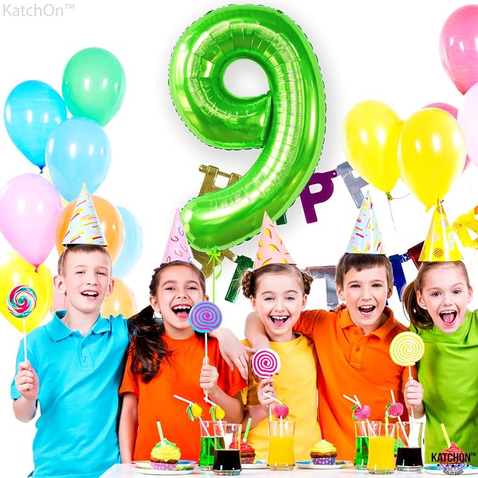 KatchOn Light Green Number 9 Balloon 40 Inch | Foil 9 Birthday Balloon - Image 3