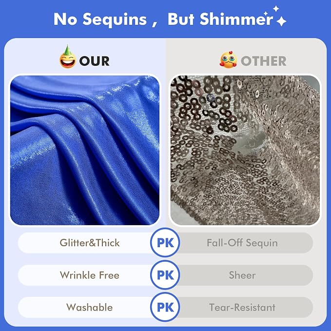 40x10ft Shimmer Royal Blue Sequin Backdrop Curtain - Image 4