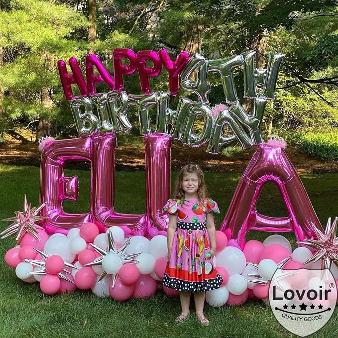 Lovoir 40 Inch Large Hot Pink Letter R Balloons Big Size Jumbo Mylar Foil - Image 4