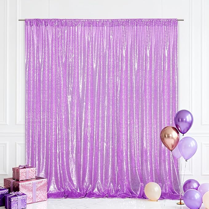 Eternal Beauty Lavender 3mm Sequin Backdrop 10x10 Ft by EternalBeauty