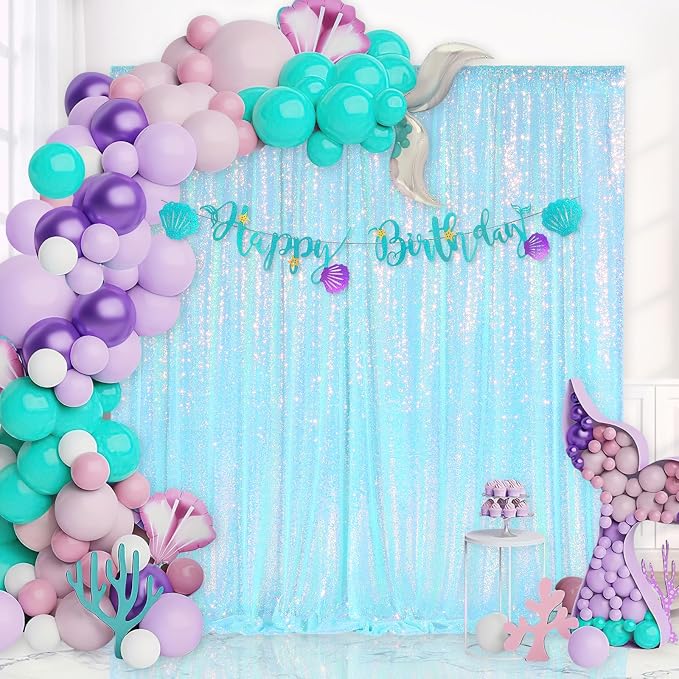 Blue Iridescent Backdrop Curtain - Image 2