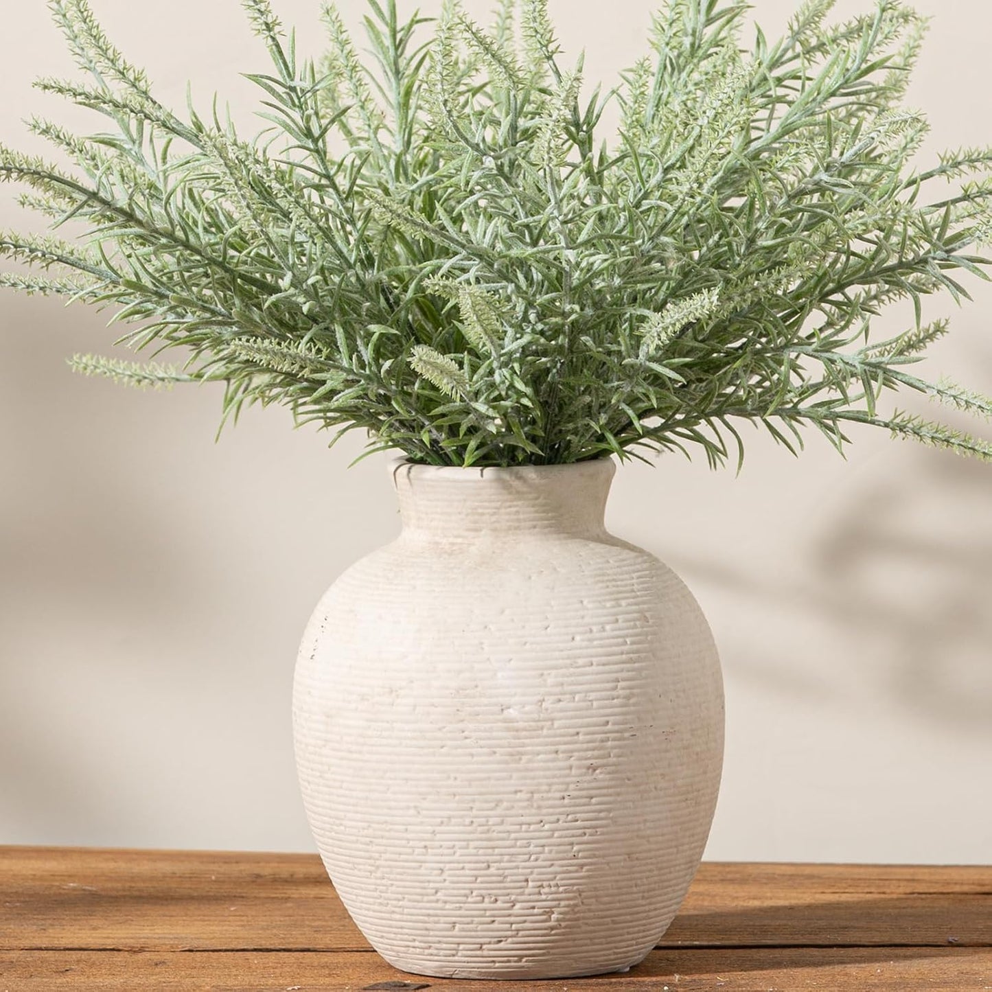 Ceramic Flower Vase Home Decor - Farmhouse Table Vases Rustic Vintage Living Room Kitchen Bedroom Decorations for House Book Shelf Office Coffee Desk Dining Fireplace (7.4" Rustic)