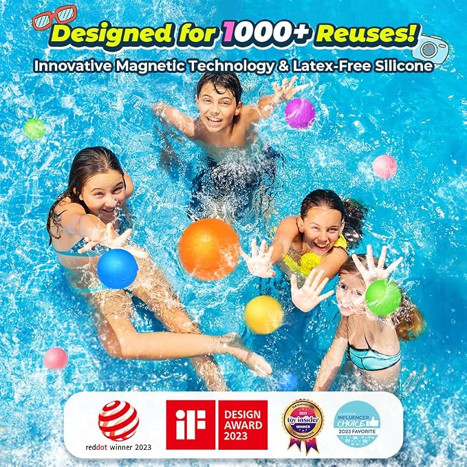 Smirodi 6 Pcs Reusable Water Balloons, Pool Beach Water Toys - Image 2