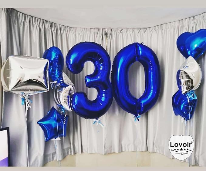 Navy Blue 35 Number Balloons, 40 Inch Giant Number 35 Balloons Foil Mylar - Image 5