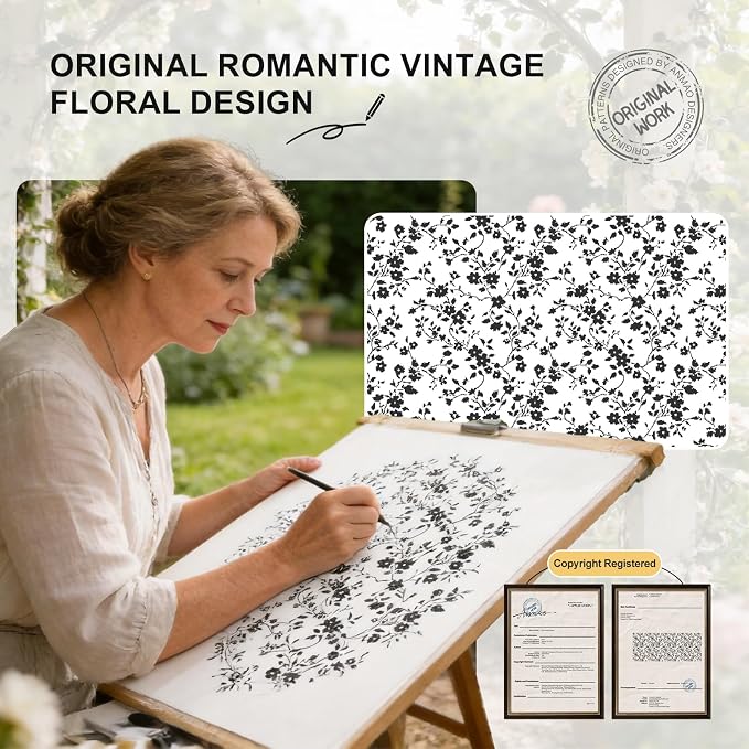 Anmao Vintage Lace Sheer Curtains 45 Inches Long - Image 3