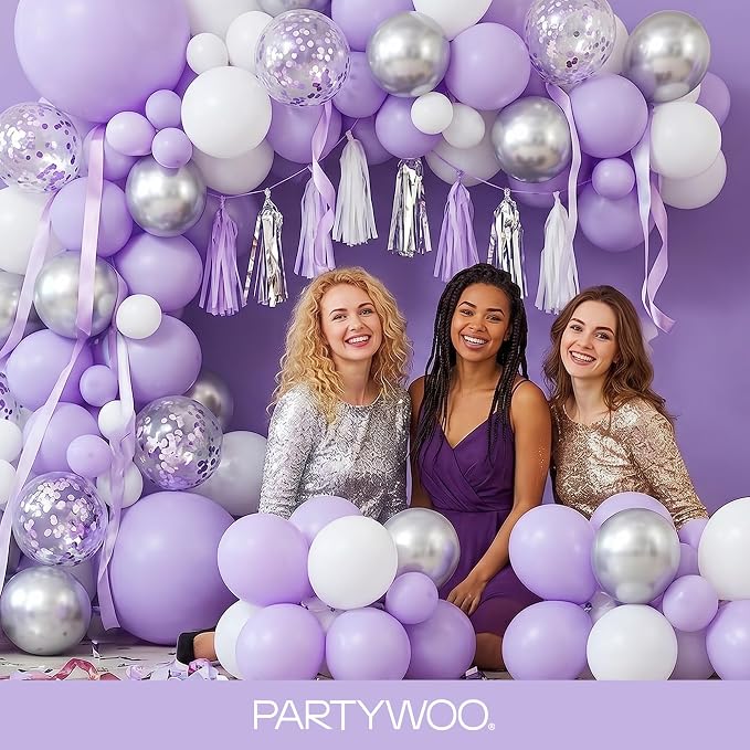 PartyWoo Lavender Balloons 140pcs Light Pastel Purple Lilac Color | 18 12 10 5 - Image 5