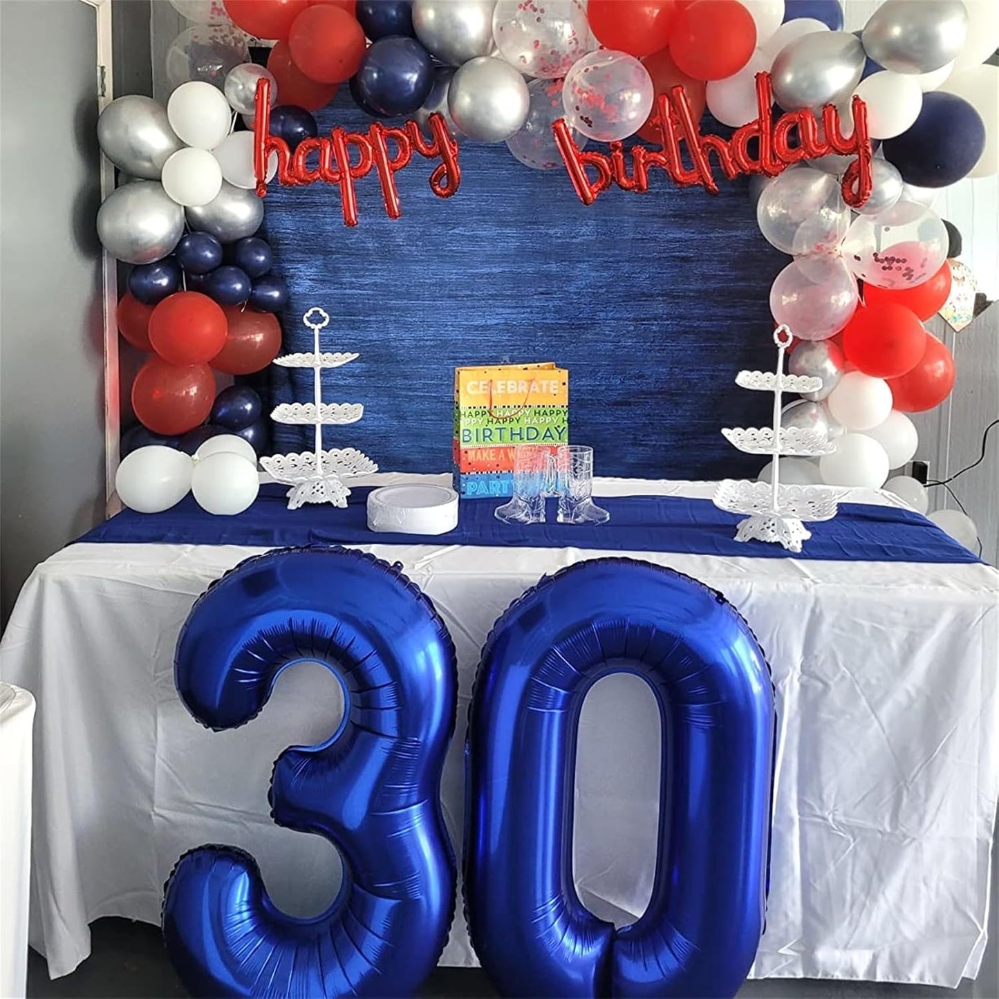 40 Inch Navy Blue Foil Balloon Number 9, Large Self Inflating Dark Blue Number Balloons 0-9 Helium Balloons Set for Boys 9th Birthday Men Anniversary Graduation Party Decoration Supplies