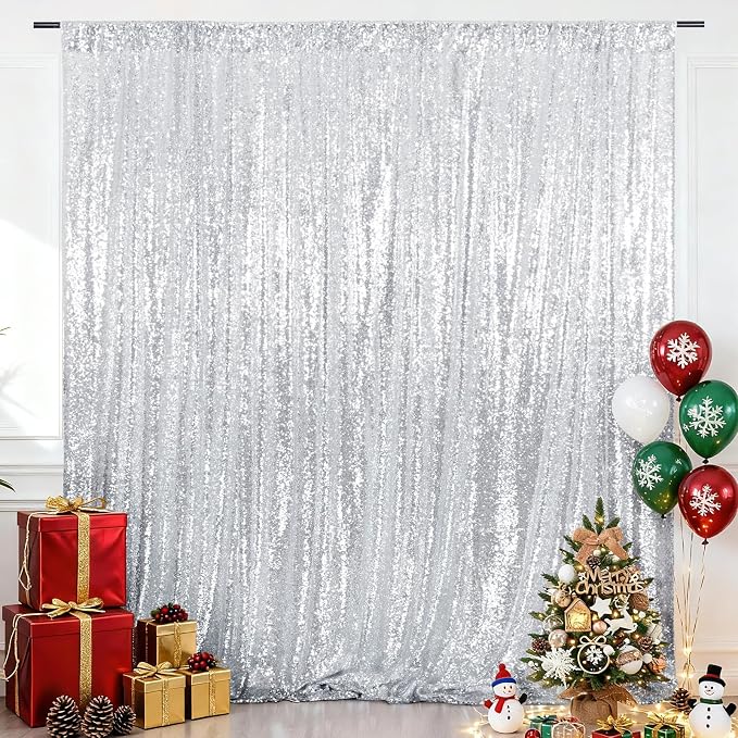 Eternal Beauty Silver 3mm Sequin Backdrop 7x7 Ft - Image 2