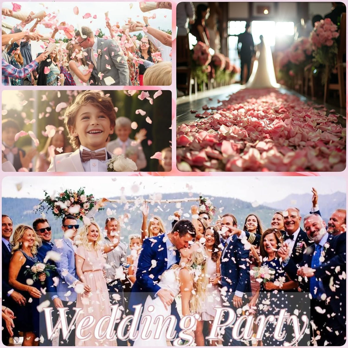 300 PCS Real Pink Dried Rose Petals Confetti for Wedding, 2.82oz Freeze Rose Petals for Romantic Wedding Valentine's Day Proposal Decor, Dinner Table Centerpieces Party