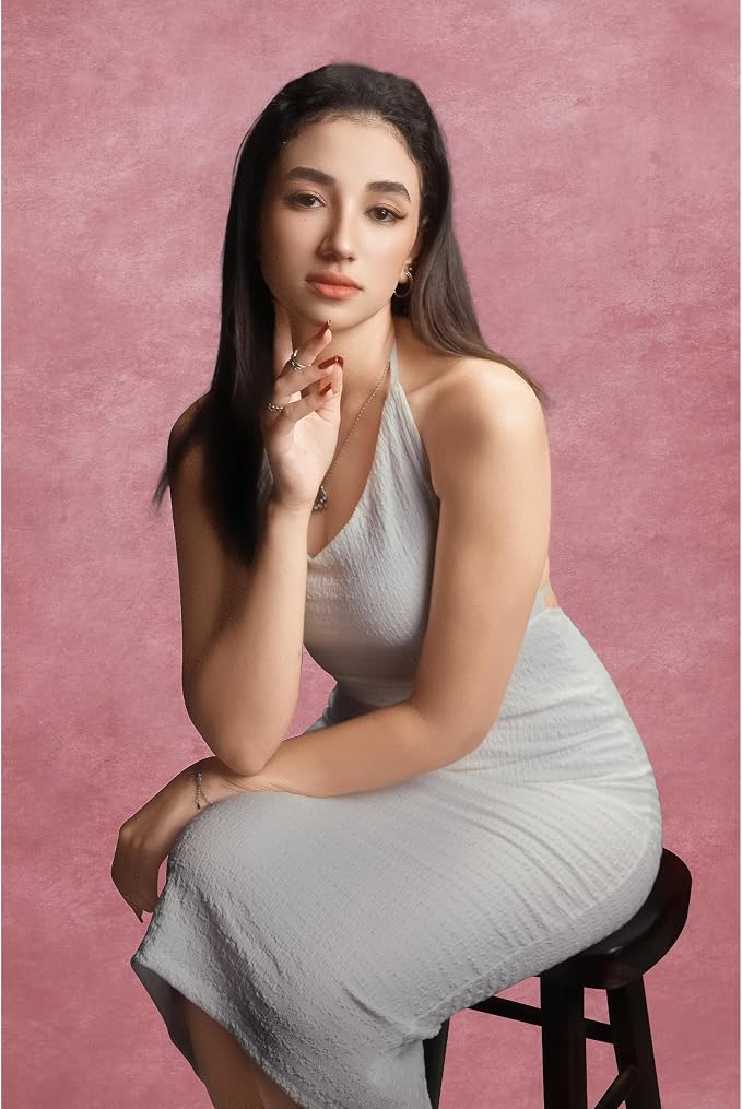 UrcTepics 6x8ft Professional Pink Portrait Backdrop Abstract Textured Backdrops - Image 2