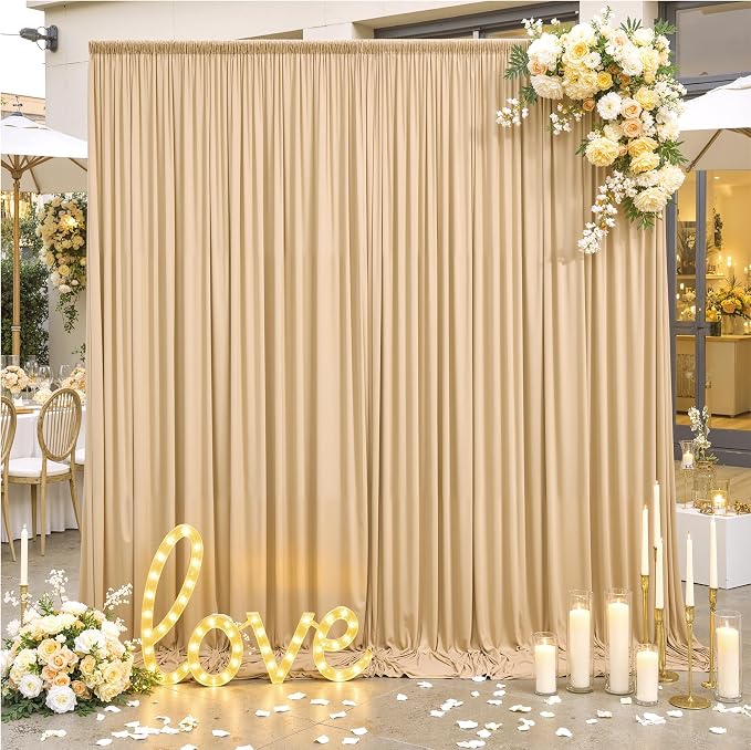 10ft×12ft Champagne Backdrop Curtain - Image 7