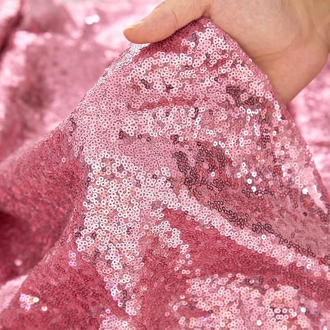 Eternal Beauty Fuchsia Pink Sequin Backdrop Curtains, 2 Panels 2x8FT | 3mm - Image 8