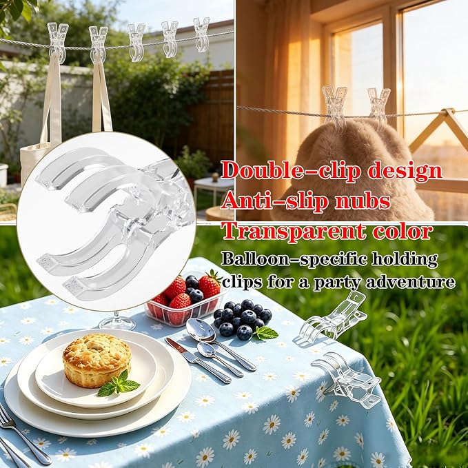 20 Pack Plastic Transparent Balloon Arch Clips - Image 5