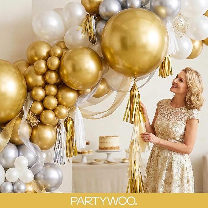 PartyWoo Gold Balloons 100pcs Different Sizes of 18 12 10 5 Inch | Balloons - Image 9