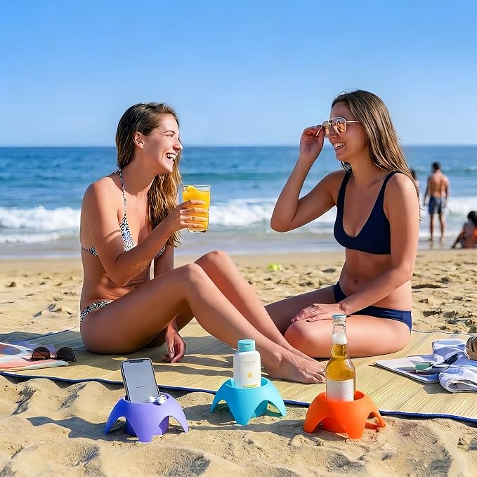 Uarzt 8-Pack Beach Sand Coasters Drink Cup Holders - Image 3