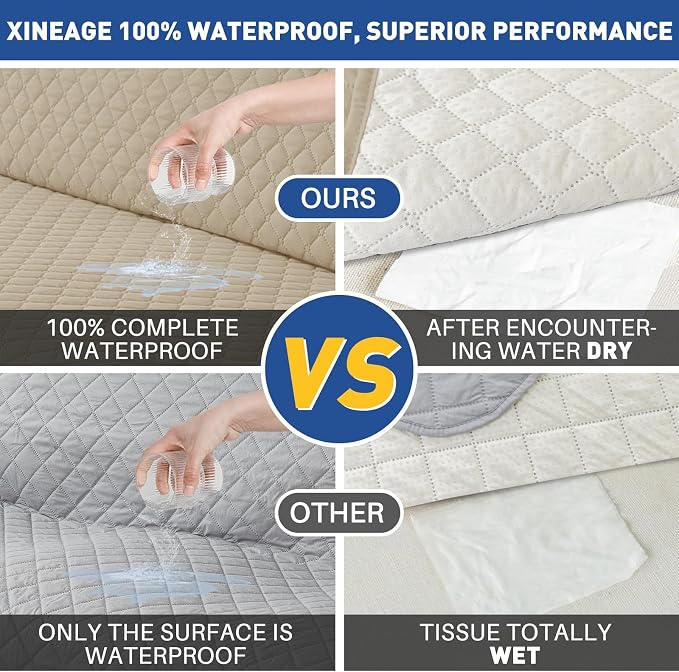 XINEAGE Quilted Sofa Cover Waterproof Couch Covers - Image 3