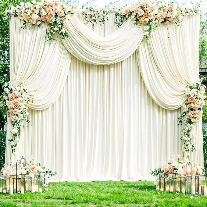 6 Panels Ivory Backdrop Curtains - Image 4