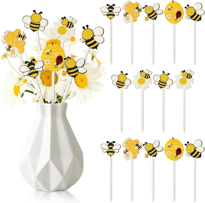 TICIAGA Summer Bee Wooden Picks by TICIAGA