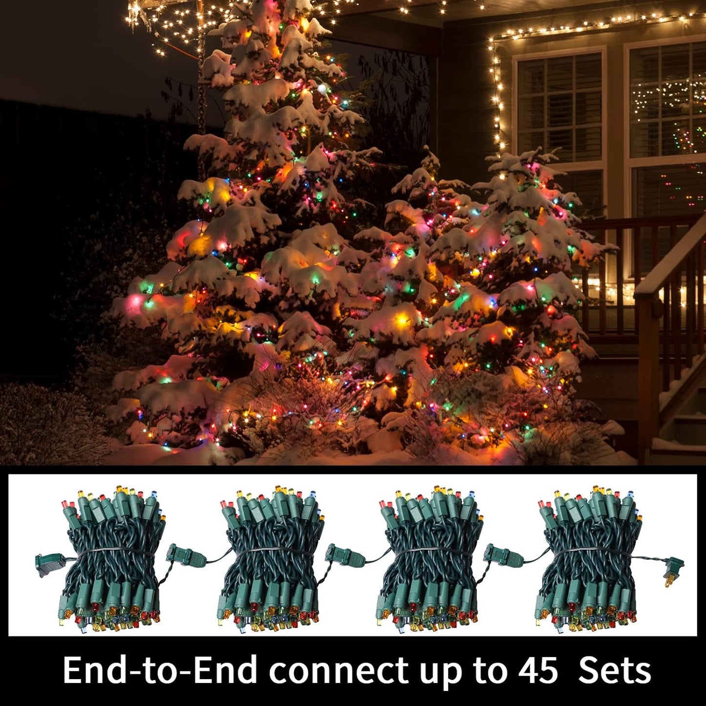 100 Count Multicolor- String Lights - 21.6FT LED Christmas Lights, Mini led Lights for Indoor Outdoor Home Holiday Party Wedding Independence Day Decoration