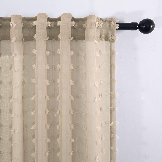 KOUFALL Tan Curtains 102 Inches Long - Image 6