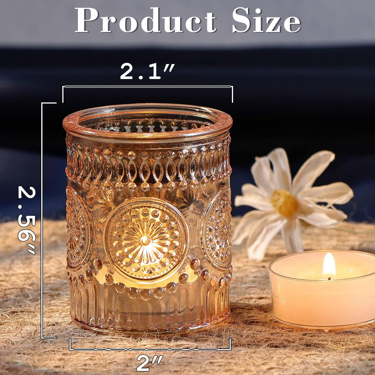 DARJEN Gold Votive Candle Holders Set of 36- Glass Candle Holders Bulk for Table Centerpiece, Tea Lights Candle Holders for Wedding Shower, Party, Home Decor