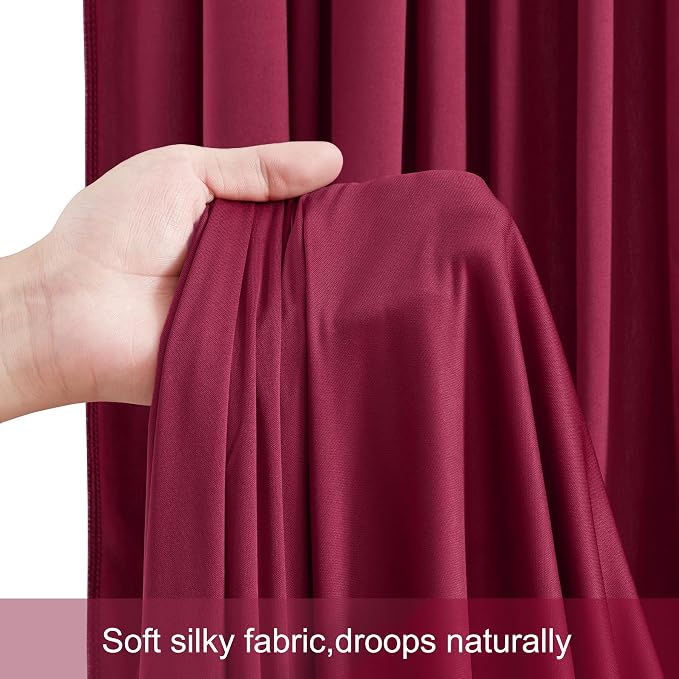 4 Panels Burgundy Backdrop Curtains - Image 6