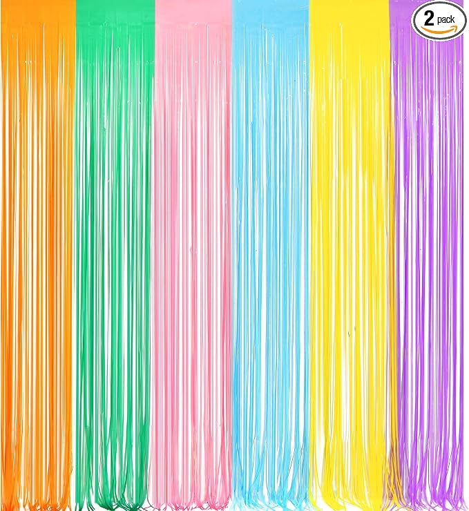 Pastel Tinsel Curtain Party Backdrop by GREATRIL