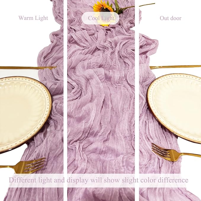 12Pack Lavender Cheesecloth Table Runner 20 x 120 inch Gauze Table Runner | - Image 6