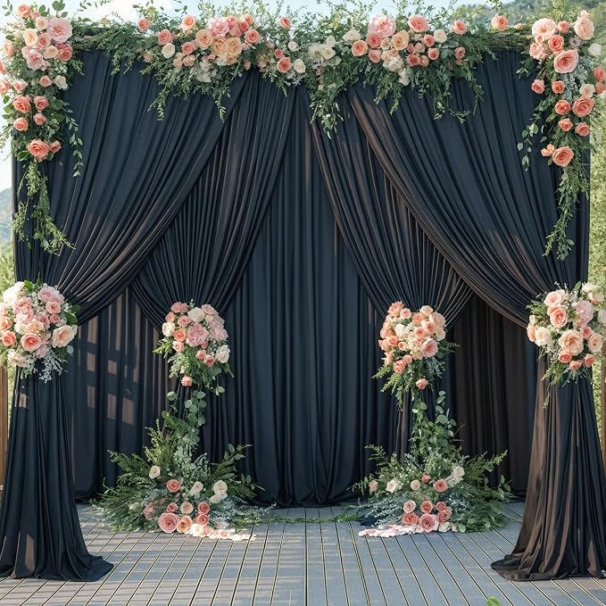 4 Panels Black Backdrop Curtains - Image 3