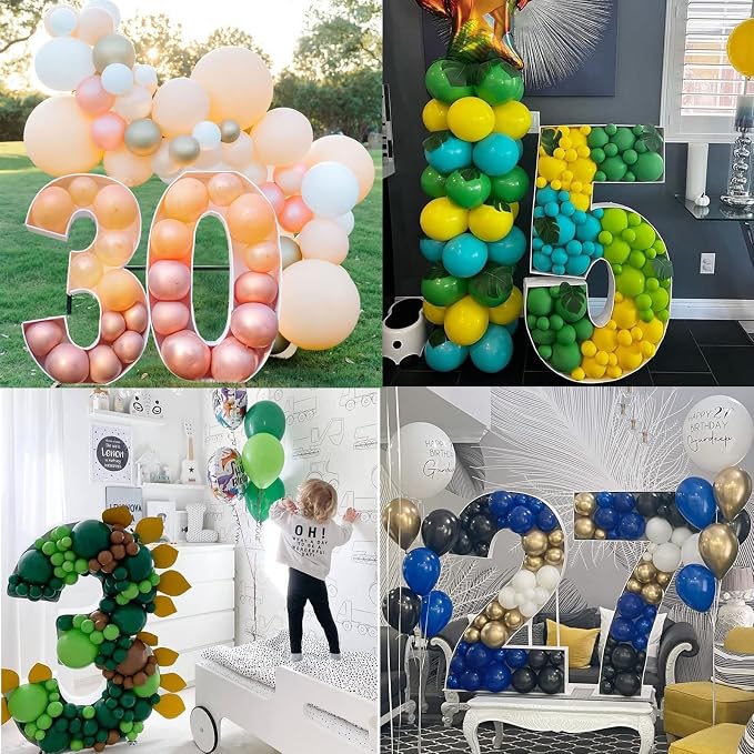 Mosaic Balloon Frame Numbers 6 Pre-Cut Tall Large Foam Board Sign Cut-Out - Image 6