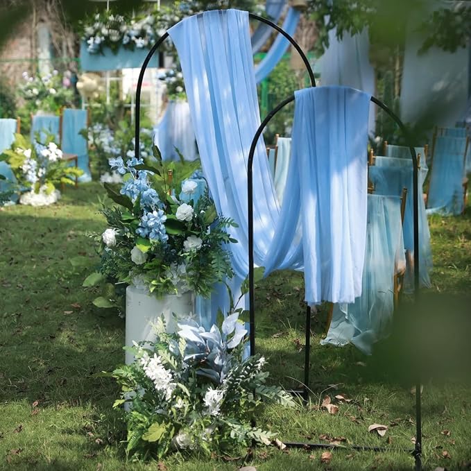 Wedding Arch Draping Fabric Backdrop Drapes 28.7"x 20FT, Dusty Blue | Sheer - Image 6