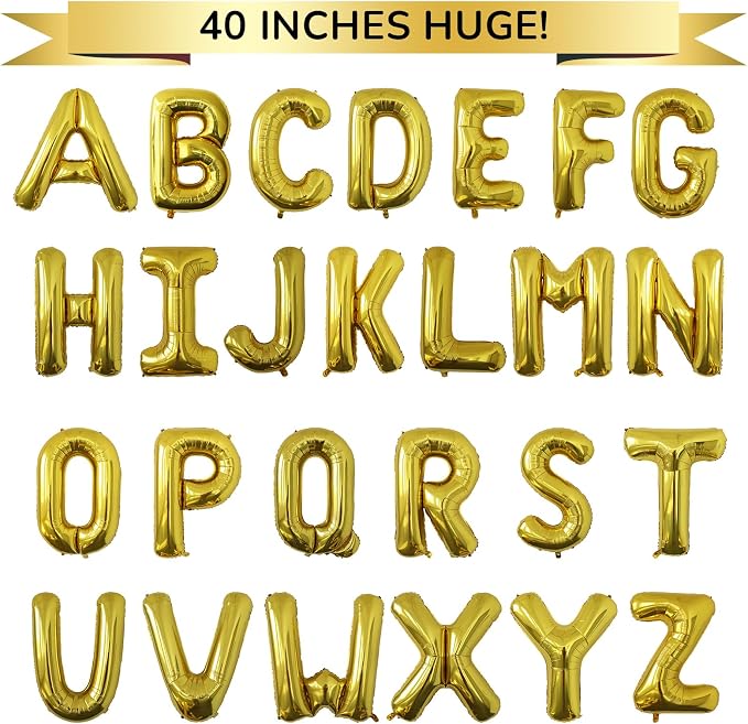 Letter Balloons Gold Party Balloon - Image 6