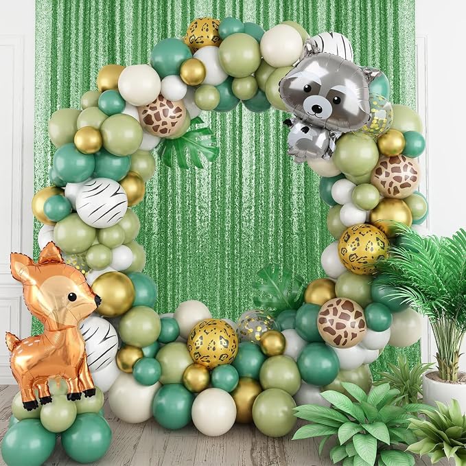 4×8FT-2PCS Grass Green Sequin Backdrop Curtains Panels, Photography Backdrop - Image 2