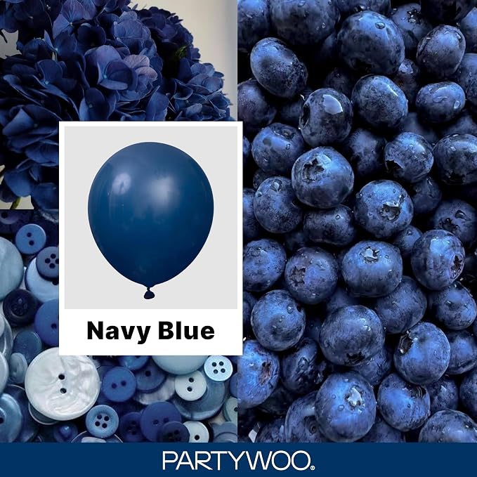 PartyWoo Navy Blue Balloons 100pcs Dark Blue Color 36 18 12 10 5 Inch | 36 18 - Image 2