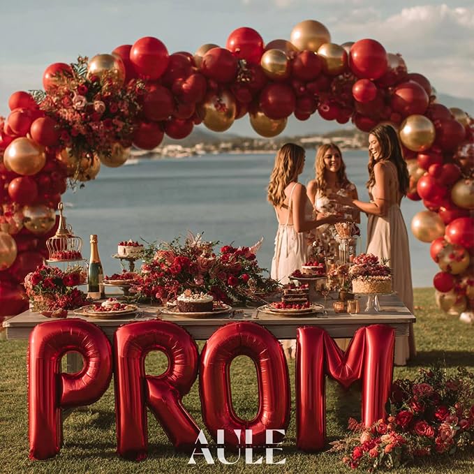 AULE 40 Inch Red P Balloon Letter Foil A-Z Birthday Big Alphabet | Birthday - Image 2