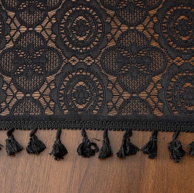 YJ YANJUN Gothic Boho Lace Curtains, 59x63 inch, Light Filtering Drapes - Image 4