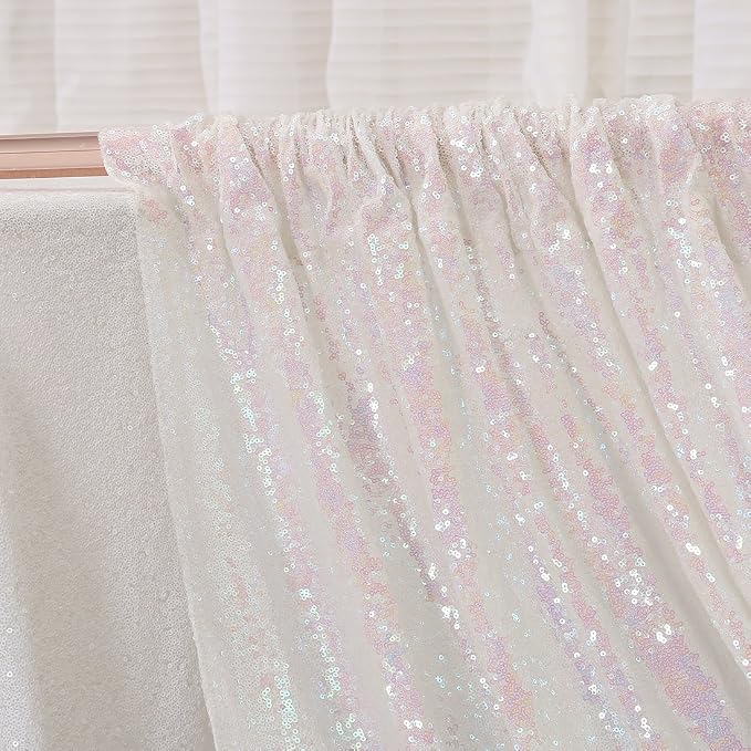 Poise3EHome 5FT x 7FT Iridescent Sequin Photography Backdrop Curtain - Image 5