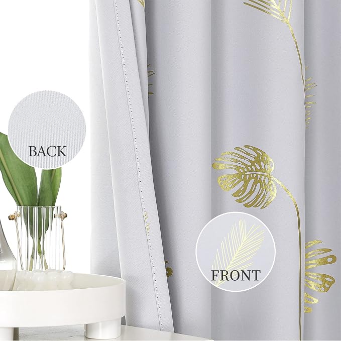 Greyish White Room Darkening Curtains 90 Inches Long - Image 3