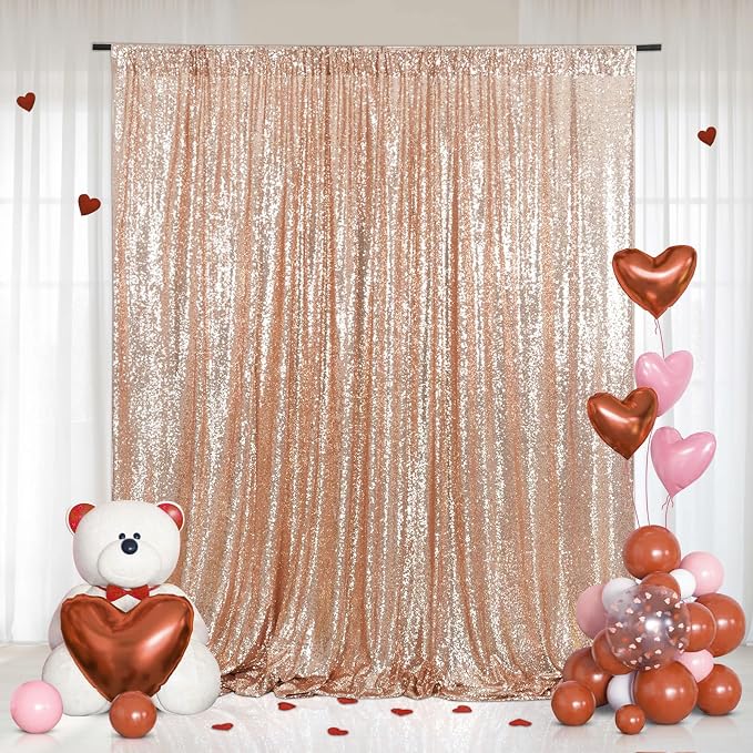 Eternal Beauty Rose Gold 3mm Sequin Backdrop 10x10 Ft - Image 3