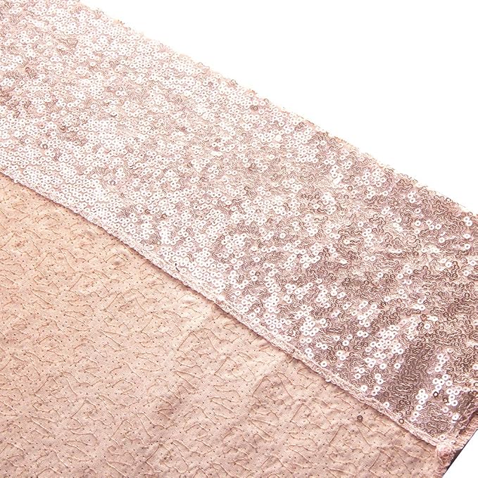SquarePie 8FT x 10FT Rose Gold Sequin Backdrop, High Density Non-Transparent - Image 9