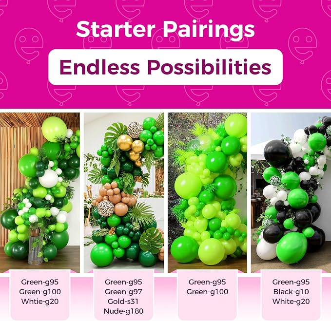 Bezente Green Balloons Latex Matte Party Balloons 150 Pack 5 inch Small | Light - Image 4